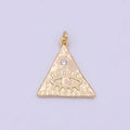Dainty Triangle Evil Eye Charm Eye of Ra Amulet Pendant for Necklace Earring Bracelet Supply N-364 - DLUXCA