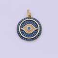Dainty Turquoise Evil Eye Pendant for Necklace Charm in 24k Gold plated Evil Eye Charm for Bracelet Necklace Earring Supply 20x15mm D-335 - DLUXCA