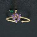 Dainty Twisted Grape ring, Gold Mini Fruit Ring Stackable Jewelry Open Adjustable Ring O-876 - DLUXCA