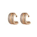 Dainty Wide Ear Cuff Gold,Wrap Earring Ear Cuff,No Piercing Earring,Dainty Ear Conch Gold plated EarCuff Earring,Wrap Earrings in Micro pave AI-030 - DLUXCA