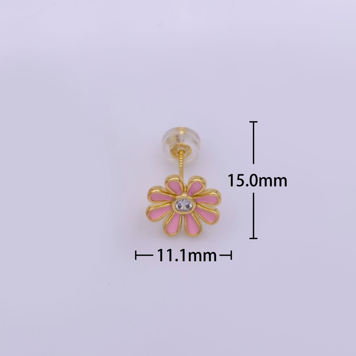 Daisy Earring Studs Floral Flower 18K Gold Plated Cute Dainty Earring for Gift T-198 ~ T-200 - DLUXCA