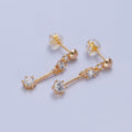 Dangle Gold Stud Earring T-461 - DLUXCA