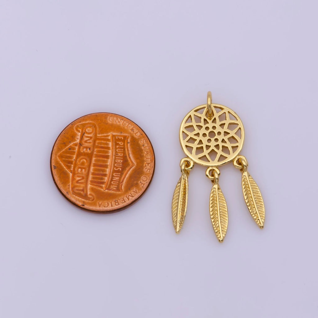 Dream Catcher Charms Gold Silver Bohemian Boho Dreamcatcher Charm Dangle Jewelry Making for Necklace Earring N-196 N-197