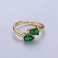 Drop ring Eternity ring Emerald Green ring Spiral ring Tear Drop Ring Snake Stacking ring O-2180 - DLUXCA