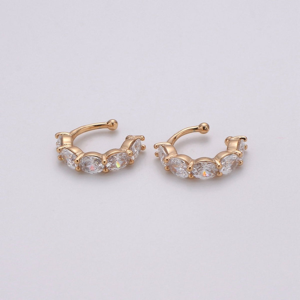 Ear cuff no piercing Gold, Blue Clear ear cuff cz, dainty cuff, gold ear cuff minimalist jewelry K-758 conch cuff cartilage cuff K-758