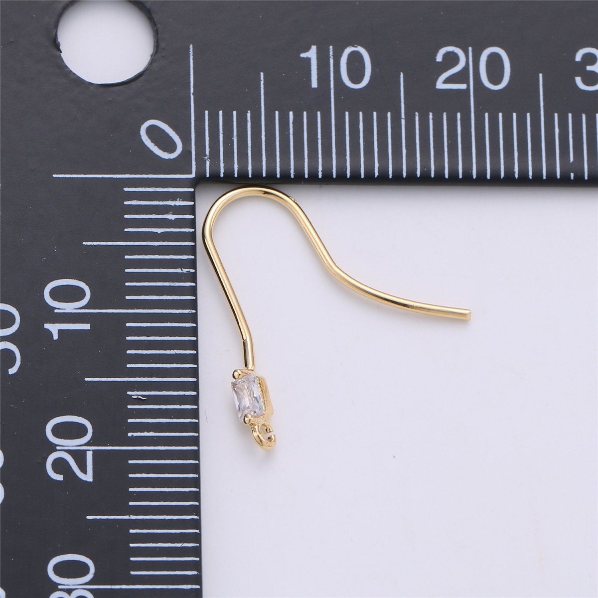 Ear Hooks1 Pair 14k Gold plated Ear Wires with Open Link for Charm, Handmade Earring Findings, Gold Earwires, DIY Jewelry Supply Component K-191 - DLUXCA