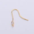 Ear Hooks1 Pair 14k Gold plated Ear Wires with Open Link for Charm, Handmade Earring Findings, Gold Earwires, DIY Jewelry Supply Component K-191 - DLUXCA