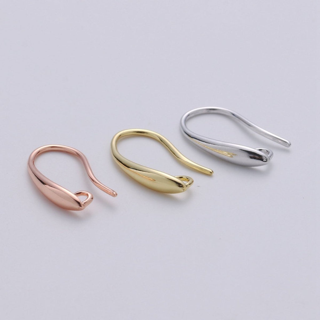 Earring hook, Nickel free Lead Free 18x11mm, 14K gold plated Earring Jewelry component, Earring component, Earring making, K-650 K-651 - DLUXCA