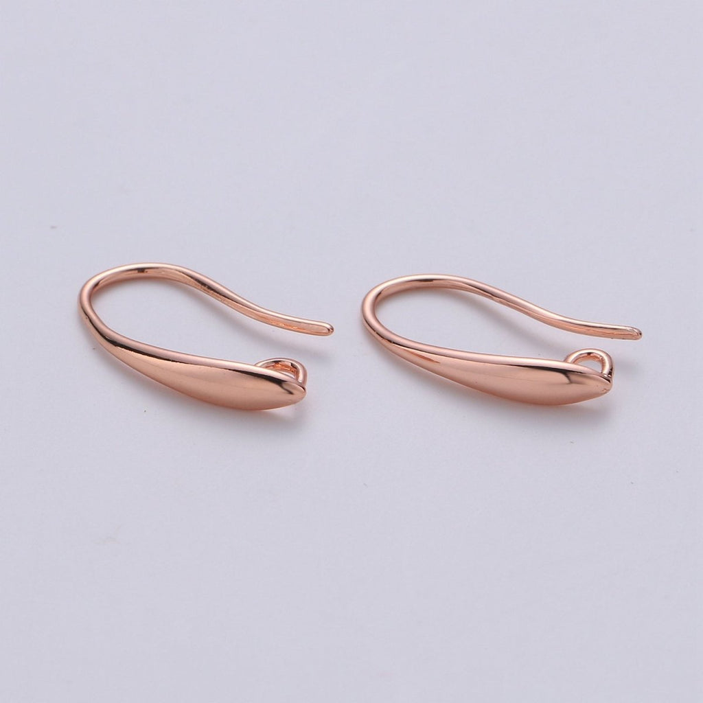 Earring hook, Nickel free Lead Free 18x11mm, 14K gold plated Earring Jewelry component, Earring component, Earring making, K-650 K-651 - DLUXCA