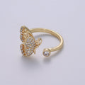 Elegant 18K Gold plated Butterfly Adjustable Ring O-359 - DLUXCA