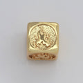 Element Bead Collection Gold Element Charm Fire Wind Earth Ocean Wave Bead Spacer 14K Gold plated Cube Beads for Bracelet Supply B-637 to B-640
