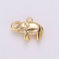 Elephant Charm 18k Gold plated Elephant Charm for Necklace Bracelet Earring Charm for jewelry making supply C-540 - DLUXCA