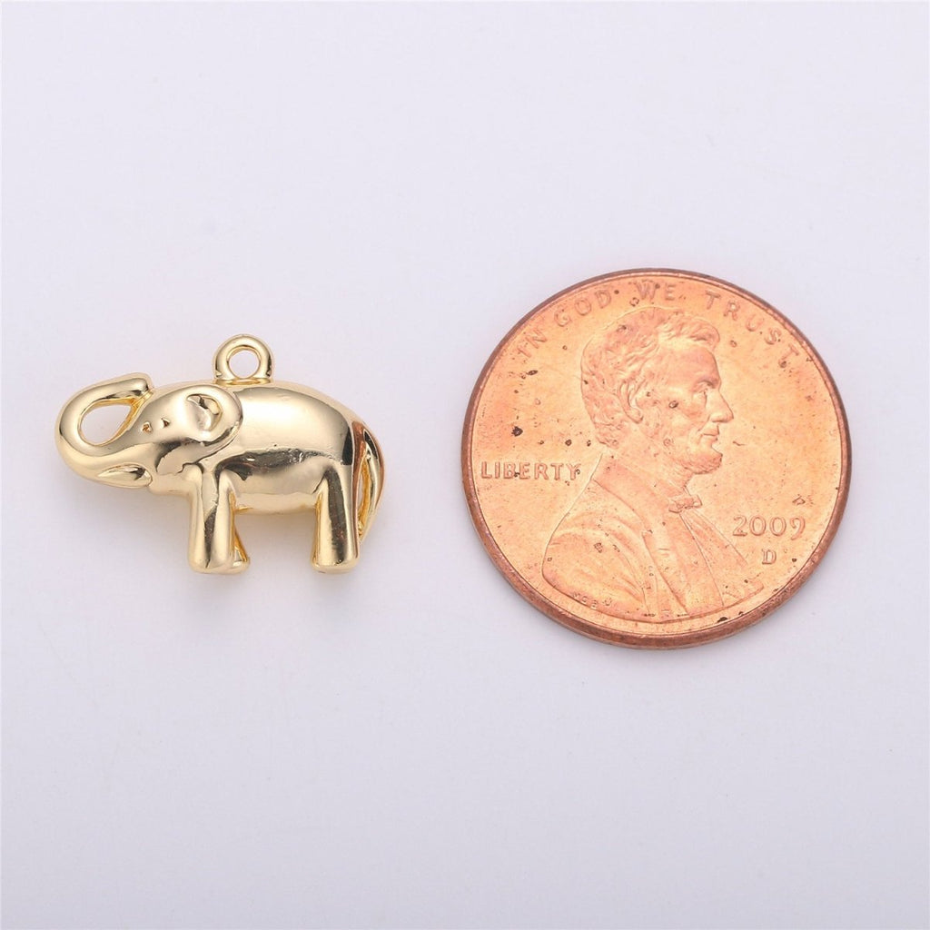 Elephant Charm 18k Gold plated Elephant Charm for Necklace Bracelet Earring Charm for jewelry making supply C-540 - DLUXCA
