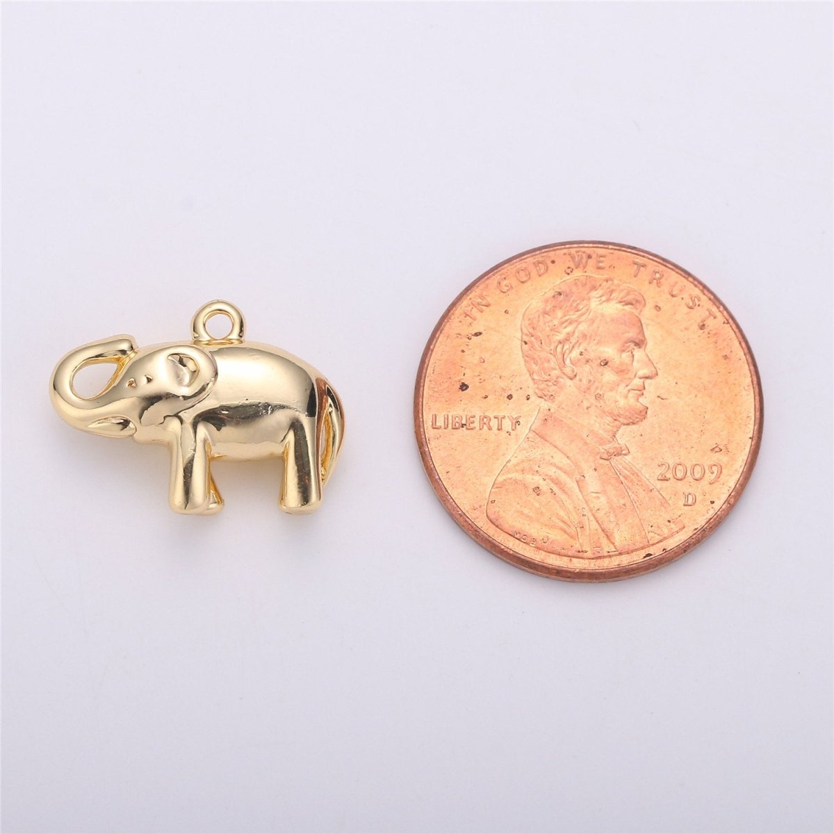 Elephant Charm 18k Gold plated Elephant Charm for Necklace Bracelet Earring Charm for jewelry making supply C-540 - DLUXCA