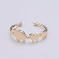 Elephant Family 18k Gold Ring, Adjustable Gold Curb Ring, Simple Elephant Ring, The Bond RingR-259 - DLUXCA