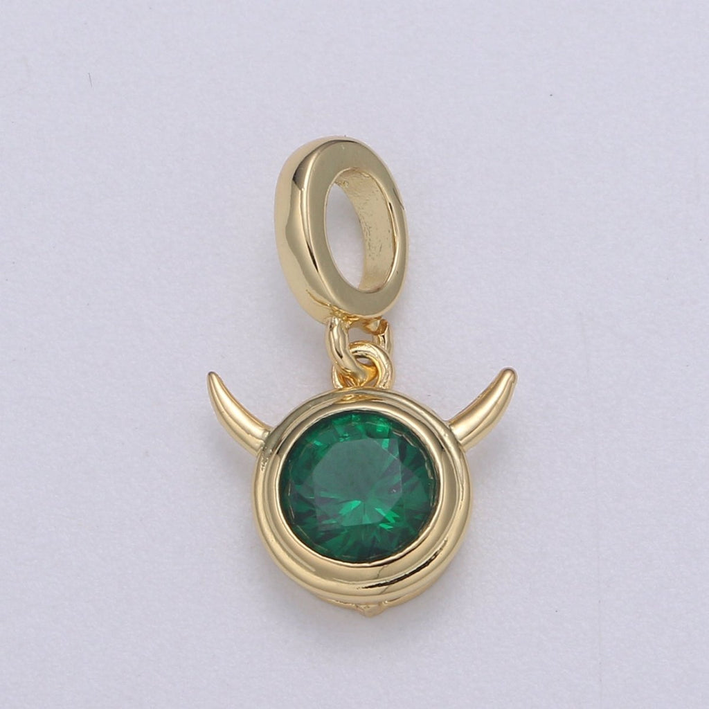 Emerald Green Gold plated Circle Pendants H-600 H-606