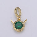 Emerald Green Gold plated Circle Pendants H-600 H-606