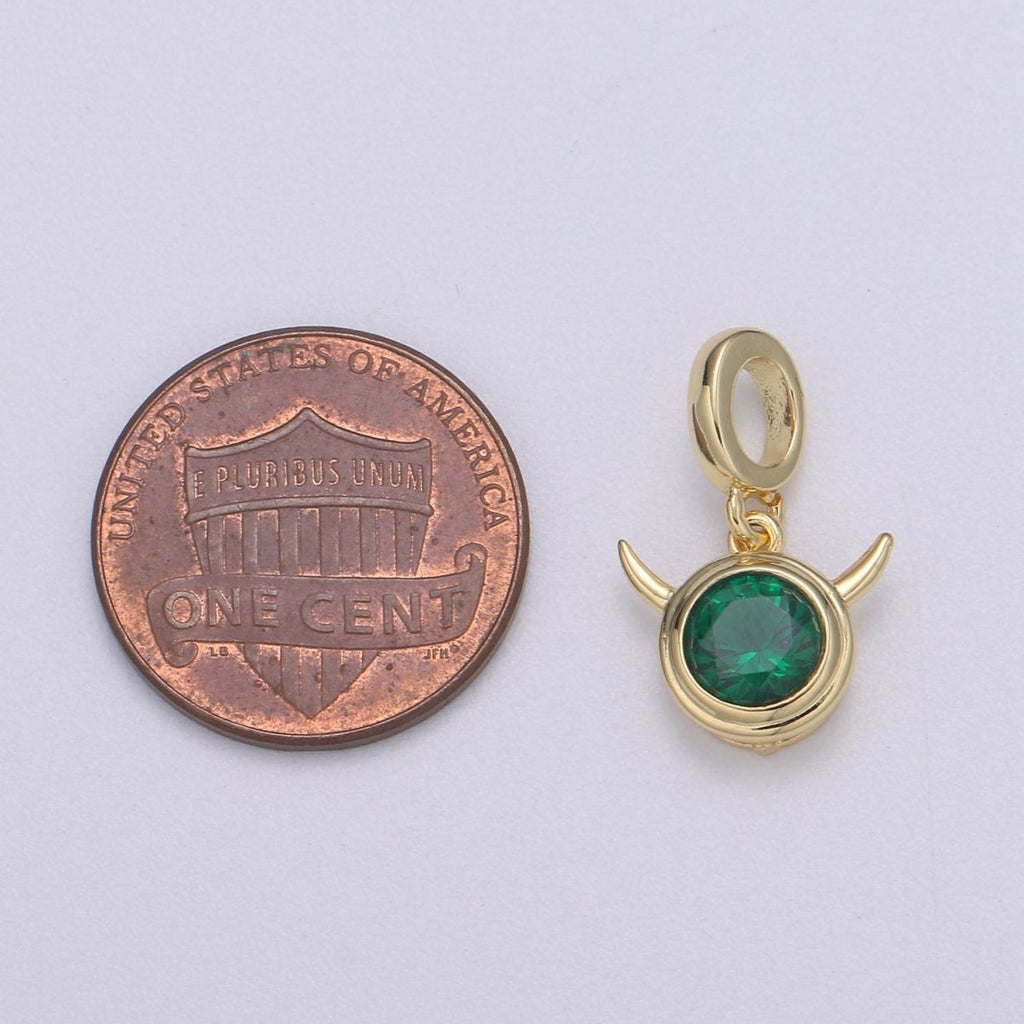 Emerald Green Gold plated Circle Pendants H-600 H-606