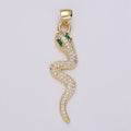 Emerald Green Gold plated Snake Pendants I-883~I-884 - DLUXCA