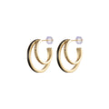 Enamel Hoops Gold, 14K Gold plated Hoops, Large Gold Hoop Earrings, Small Hoops Black Pink Red White Earrings, Chunky Light Hoops P-206~P-209 - DLUXCA
