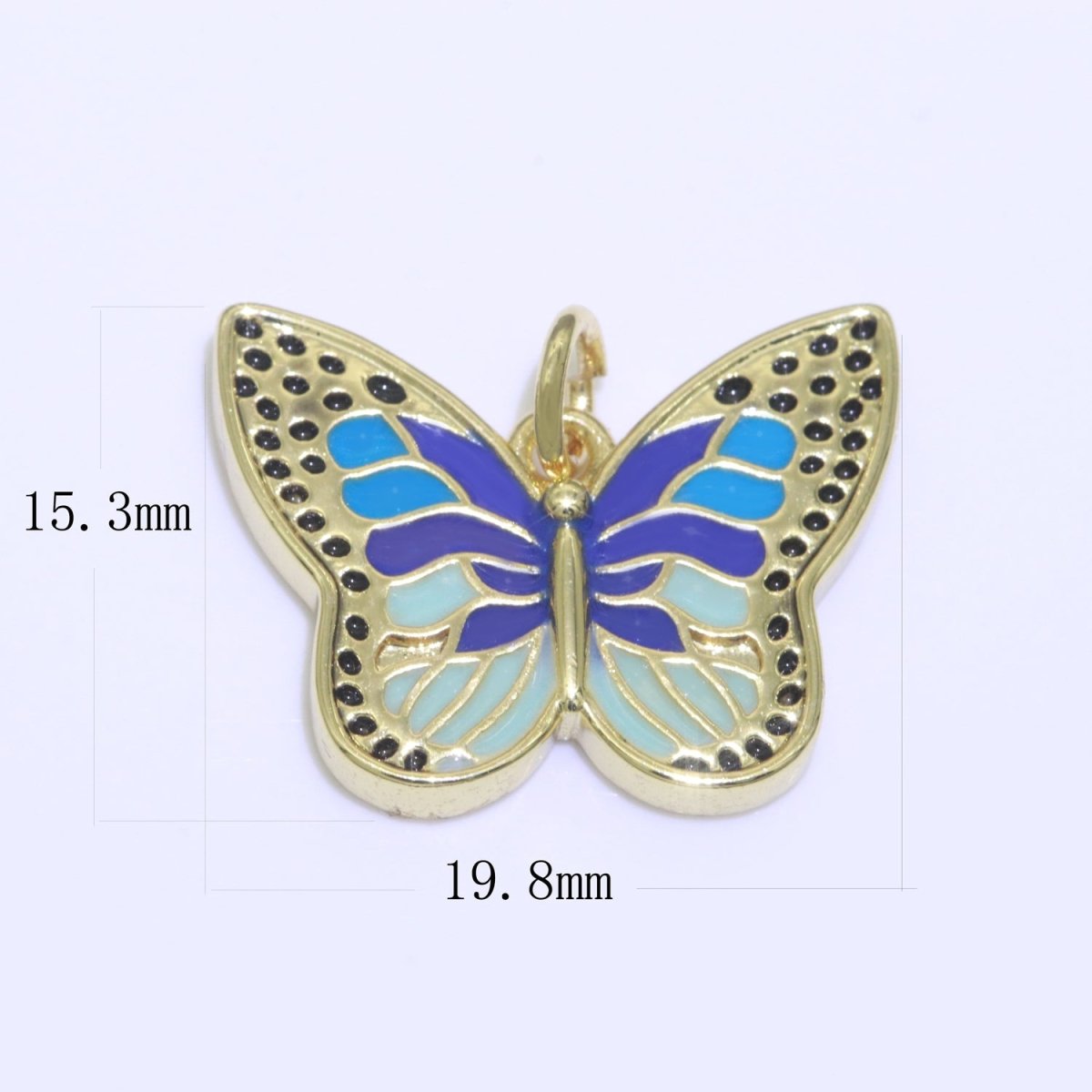 Enamel Monarch Butterfly Gold plated Butterfly Pendant Mariposa Animal Lover Necklace Pendant Charm Designer Colorful Jewelry Making M-374 M-375