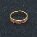 Enamel Ring - Statement Ring - Encourage Word Ring - Happy Love Chill Ring Pink Stacking Ring Y2K Ring Open Adjustable Ring S-099 S-100 S-101