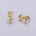 English Rose Huggie Earring - Tiny Gold Rose Flower Earring - Dainty Flower Hypoallergenic Earrings T-218 - DLUXCA