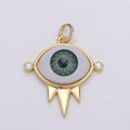 Evil Eye Green Eye Gold plated Charm - D-723 - DLUXCA