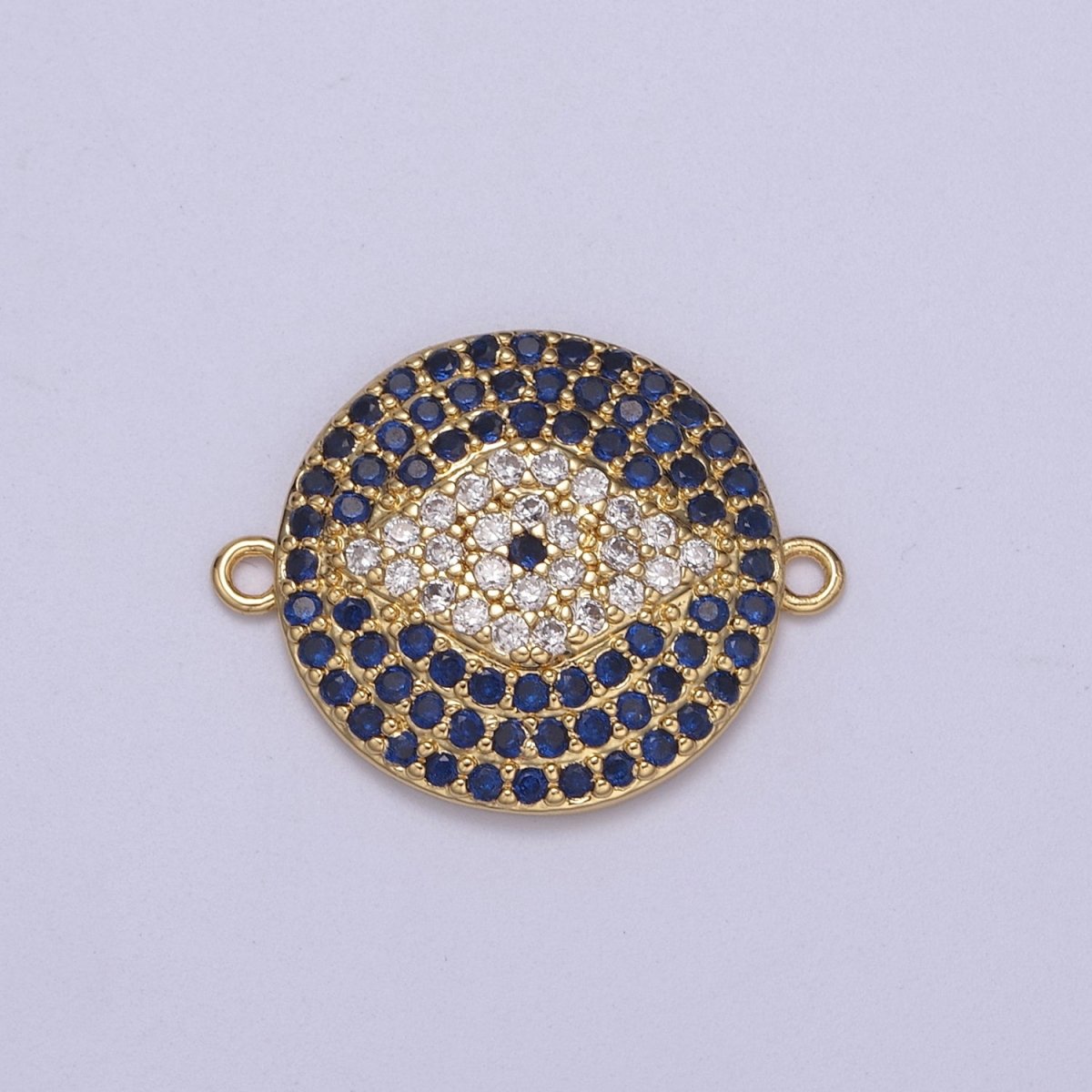 Eye Connector, Micro-pavé CZ Eye Charm, 14K Gold plated Link connector, DIY Jewelry Accessories F-147 - DLUXCA