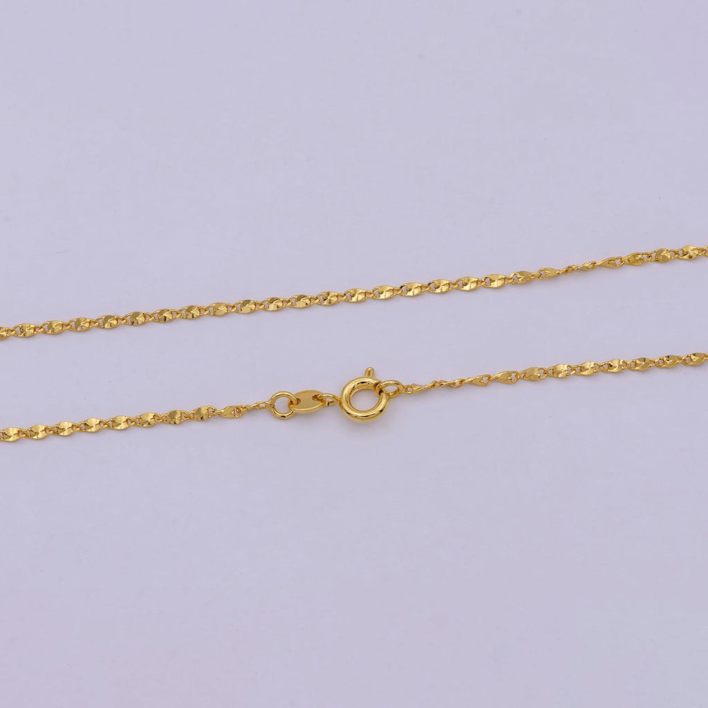 Fancy Link Chain Necklace 18 Inch Ready To wear 24k Gold plated Chain | WA-537 Clearance Pricing - DLUXCA