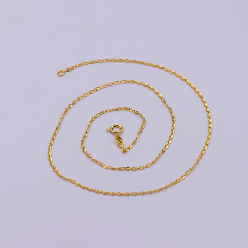 Fancy Link Chain Necklace 18 Inch Ready To wear 24k Gold plated Chain | WA-537 Clearance Pricing - DLUXCA