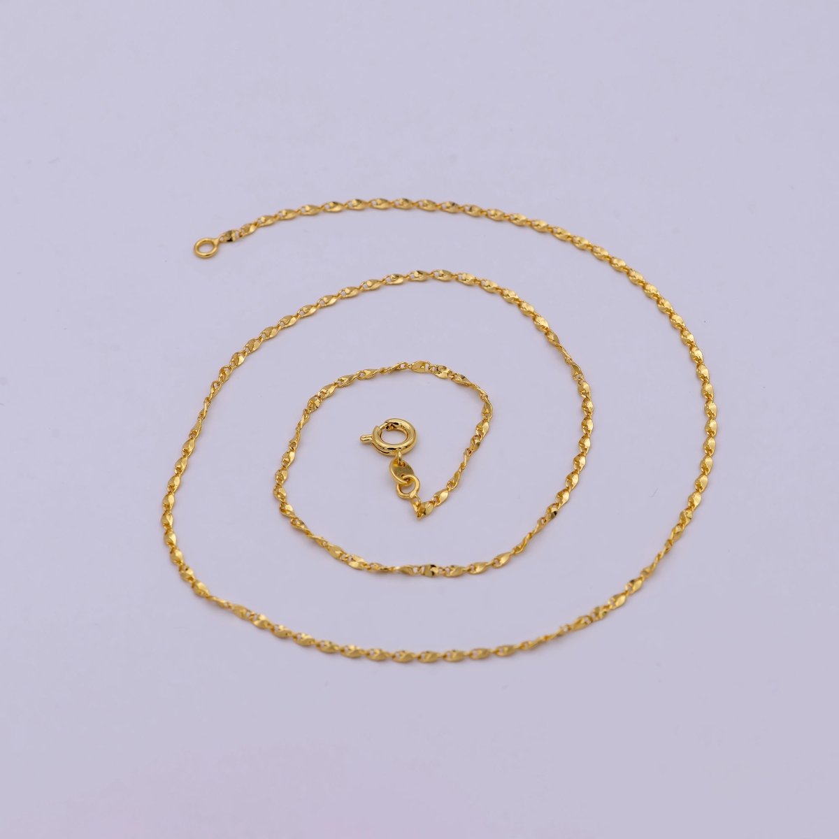 Fancy Link Chain Necklace 18 Inch Ready To wear 24k Gold plated Chain | WA-537 Clearance Pricing - DLUXCA