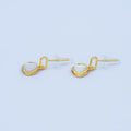 Faux Pearl Dangle Rhombus Stud Earrings in Gold Silver Jewelry AB - 646 