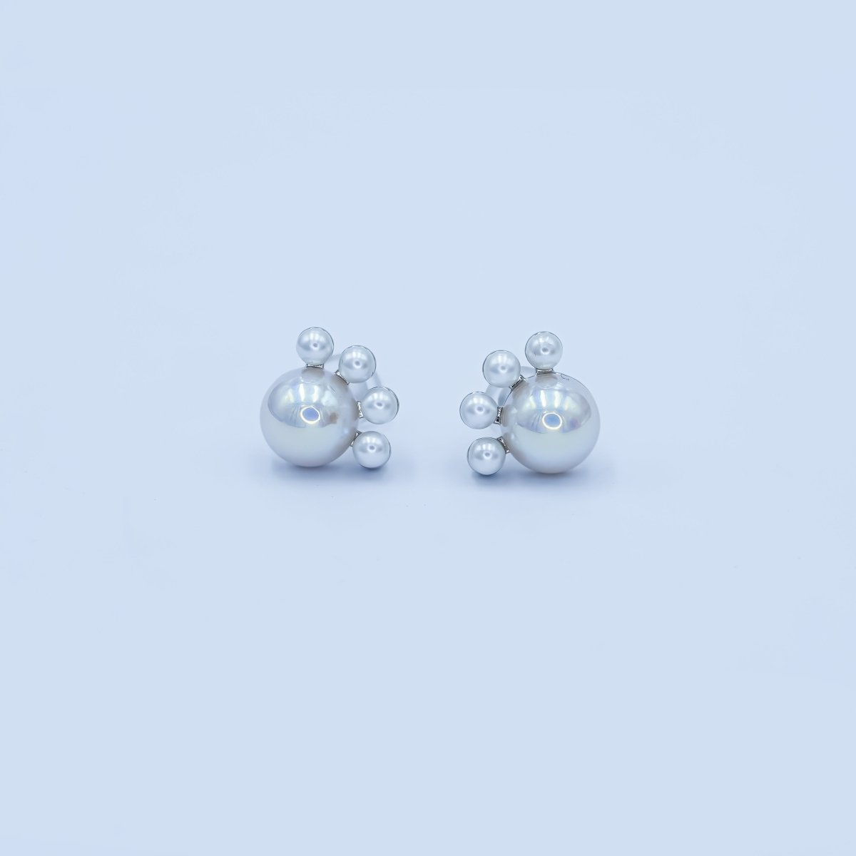 Faux Pearl Round Stud Earrings in Gold Silver Jewelry AB445 