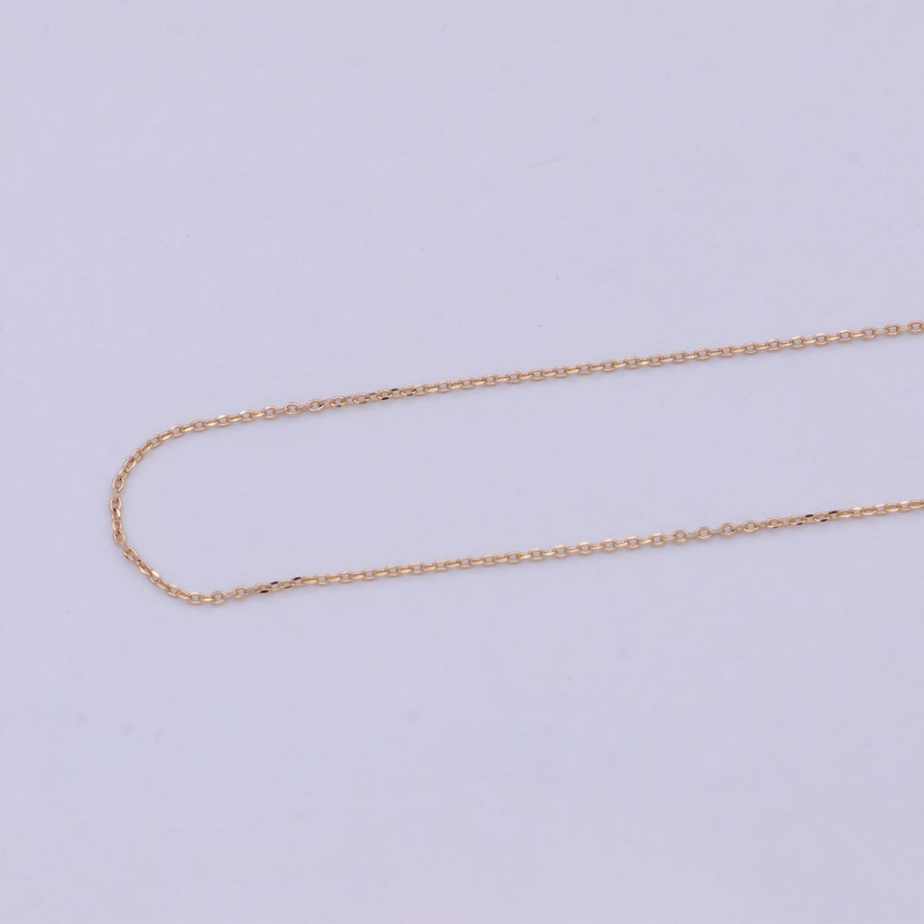 Fine 18K Gold plated Cable Chain Necklace Link chain necklace 17.5 inch Ready to Wear | WA-758 Clearance Pricing - DLUXCA