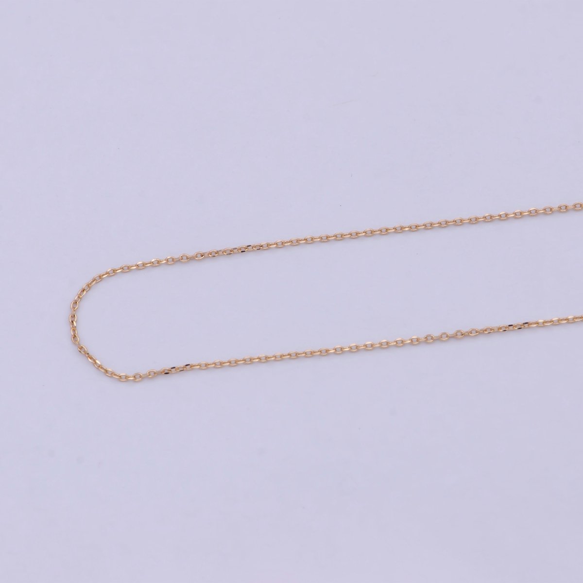 Fine 18K Gold plated Cable Chain Necklace Link chain necklace 17.5 inch Ready to Wear | WA-758 Clearance Pricing - DLUXCA