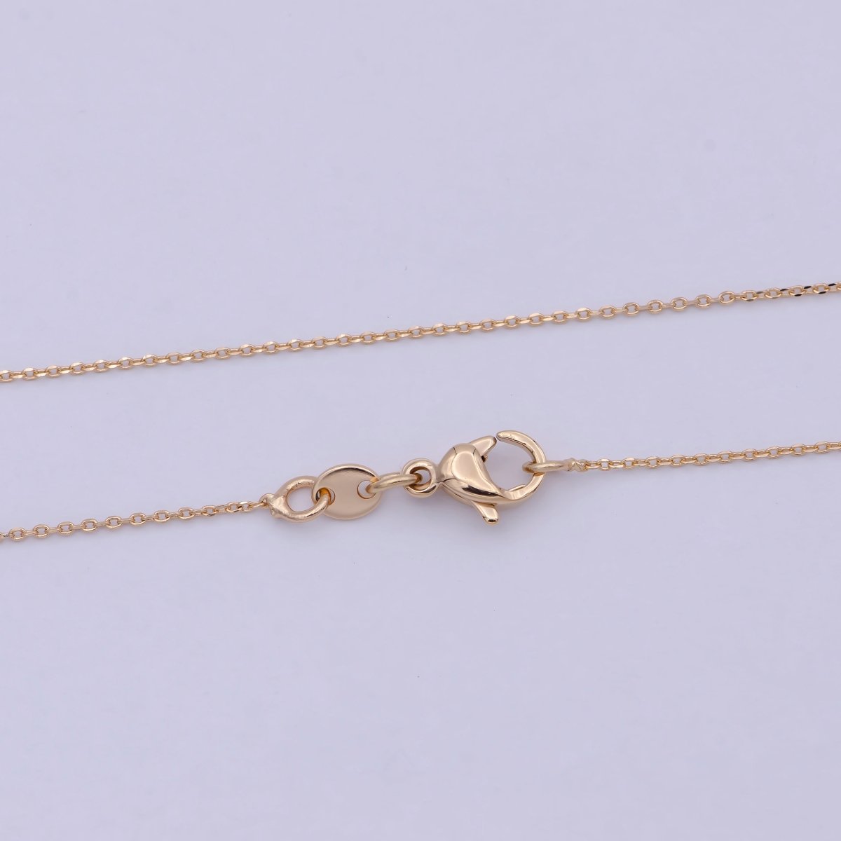 Fine 18K Gold plated Cable Chain Necklace Link chain necklace 17.5 inch Ready to Wear | WA-758 Clearance Pricing - DLUXCA