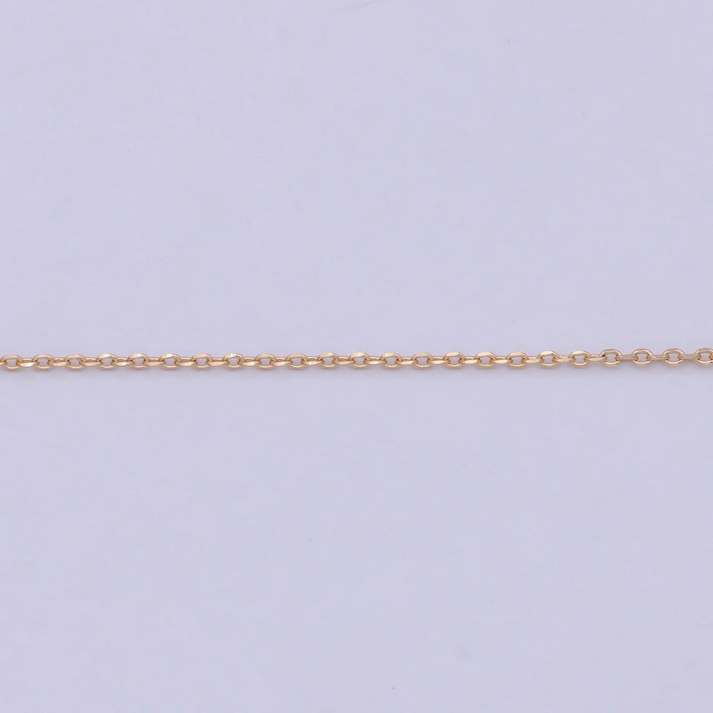 Fine 18K Gold plated Cable Chain Necklace Link chain necklace 17.5 inch Ready to Wear | WA-758 Clearance Pricing - DLUXCA
