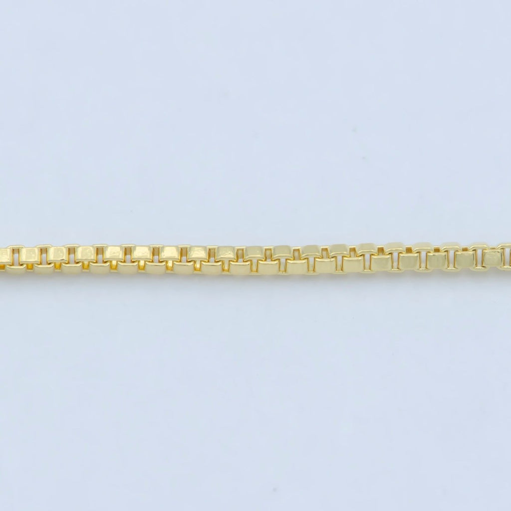 Fine Gold Box Chain 0.5mm BOX Chain - Dainty Box chain 17.5 inch Box Chain Necklace Jewelry Making Supply | WA-242 Clearance Pricing - DLUXCA