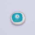 Flat Button Baroque Pearl Beads with Protection Evil Eye Enamel Beads For DIY Jewelry Making | W-920-W-923