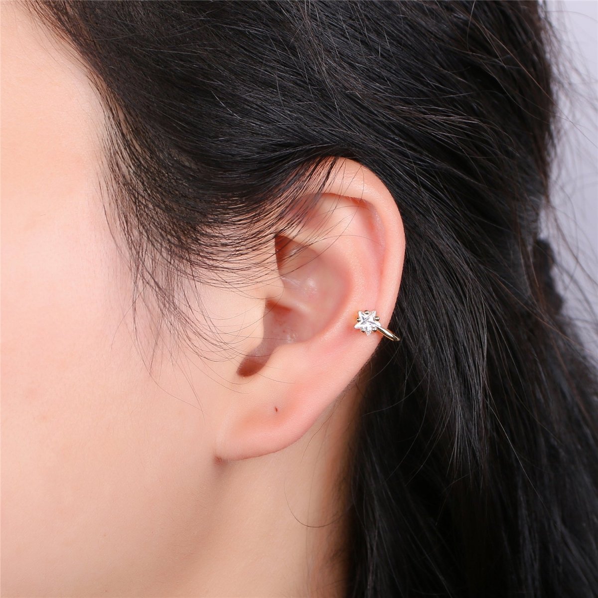 Flower Gold plated Earcuffs - K-220 - DLUXCA