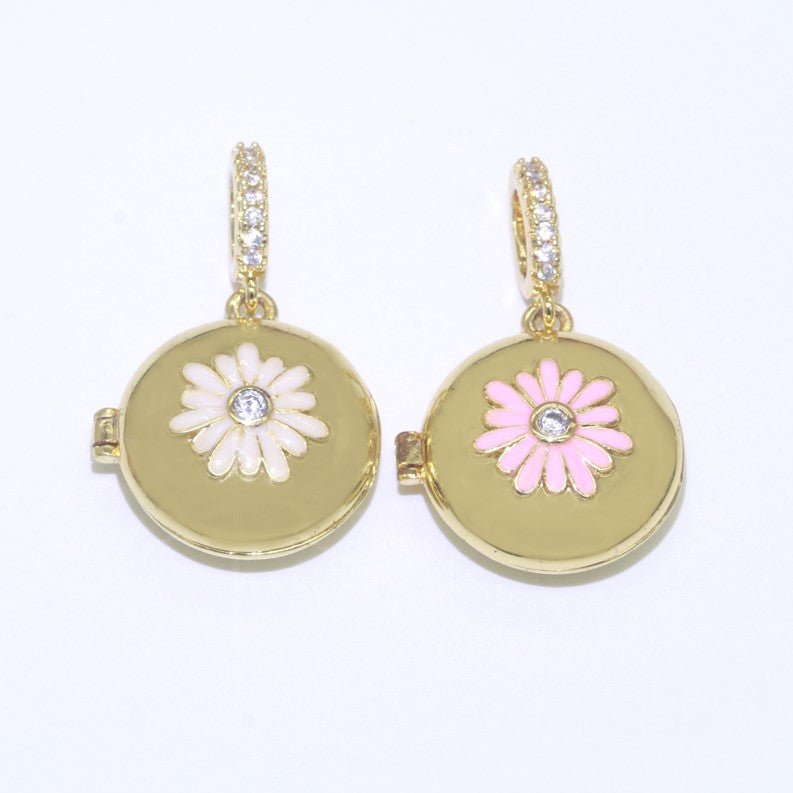 Flower Gold plated Round Pendants J-864