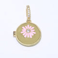 Flower Gold plated Round Pendants J-864