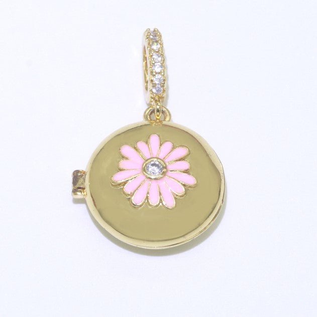 Flower Gold plated Round Pendants J-864