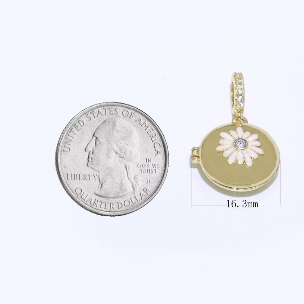 Flower Gold plated Round Pendants J-864