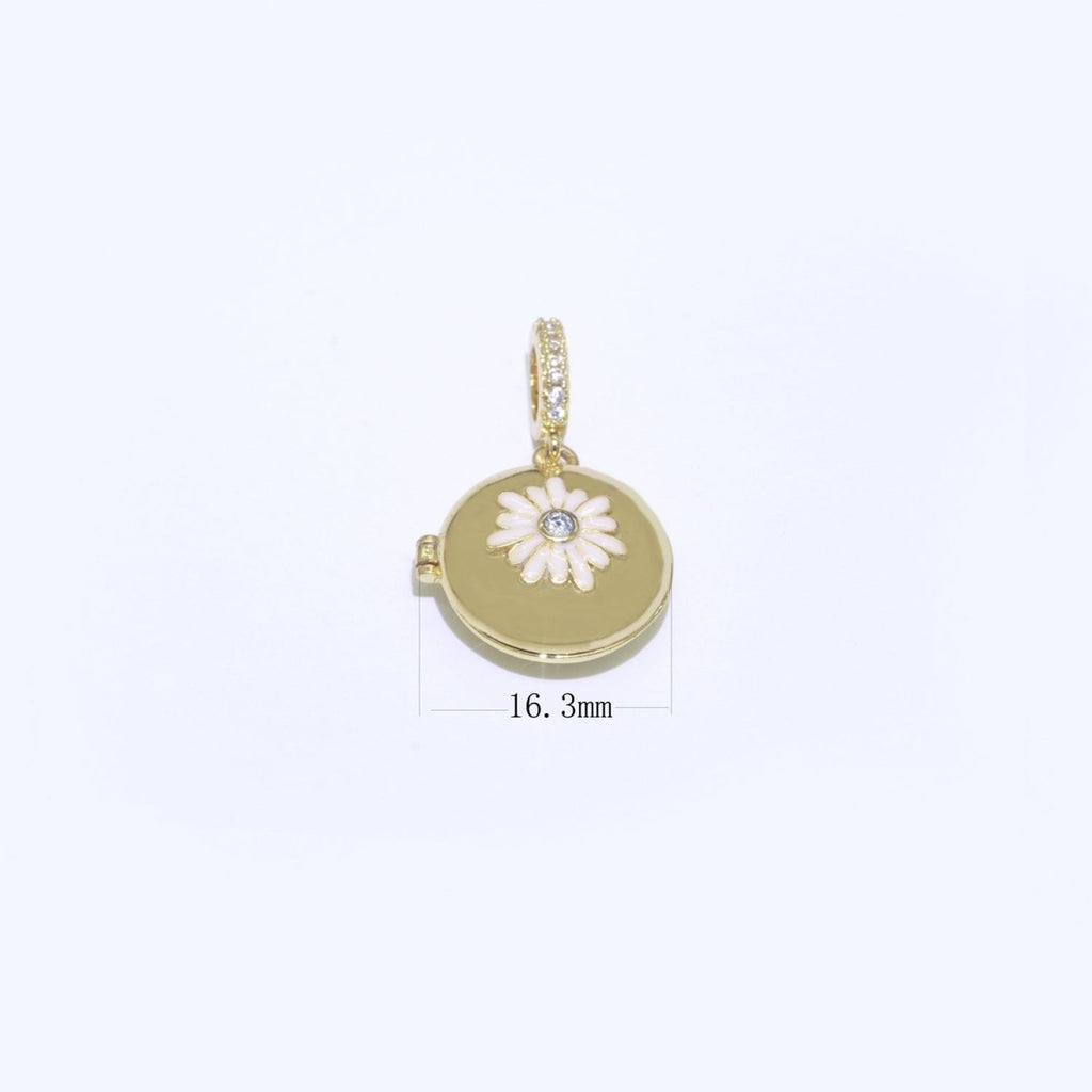 Flower Gold plated Round Pendants J-864