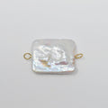Freeform Square Shape Genuine Freshwater Pearls Connector, 15x25mm, Irregular Rectangle Fresh Water Keishi Pearl Beads Charm Wholesale P-1802 - DLUXCA