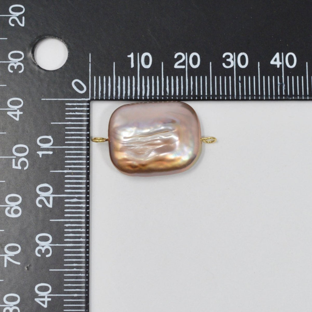 Freshwater Pearl Purple Pink Rectangle Pearl Connectors P-1804 - DLUXCA