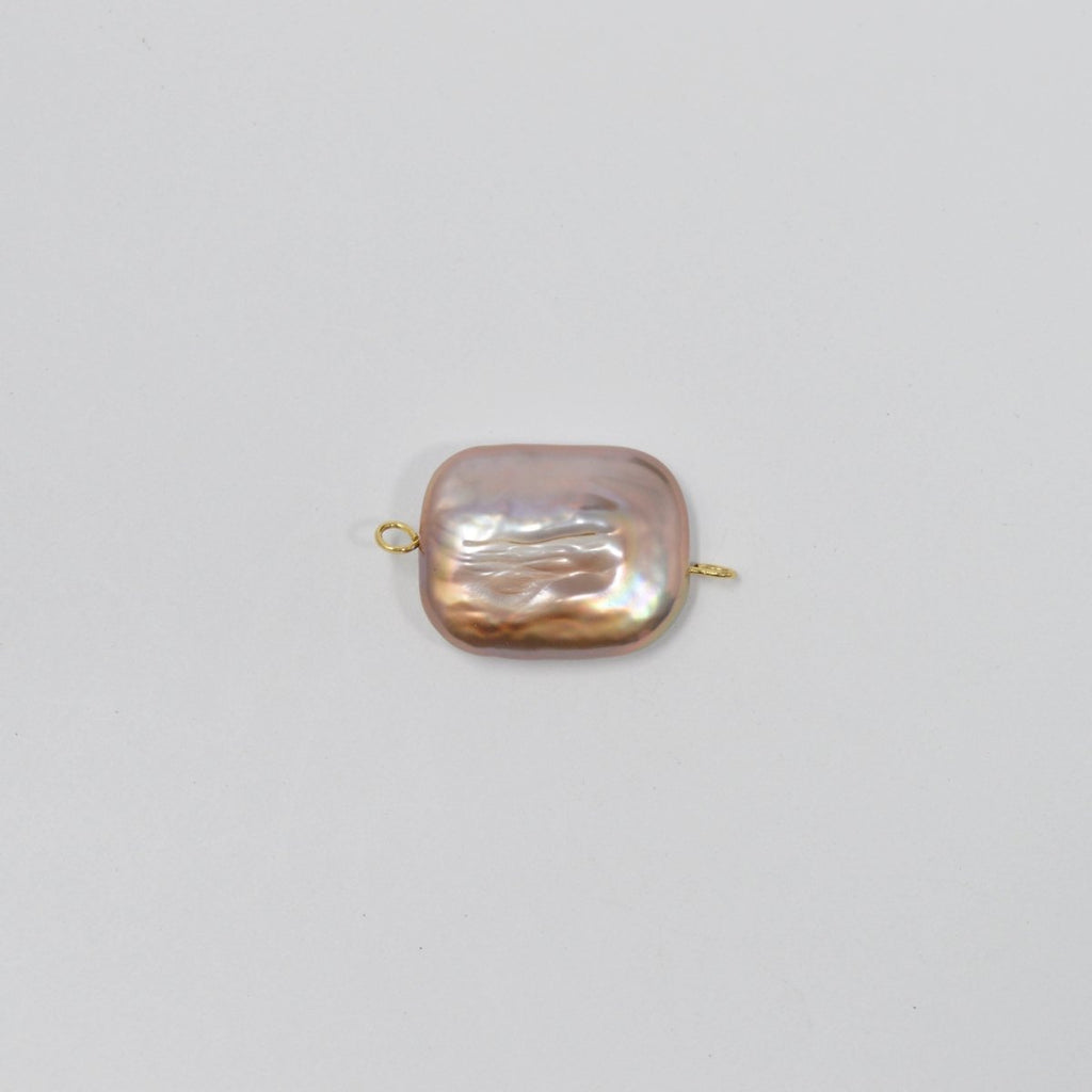 Freshwater Pearl Purple Pink Rectangle Pearl Connectors P-1804 - DLUXCA