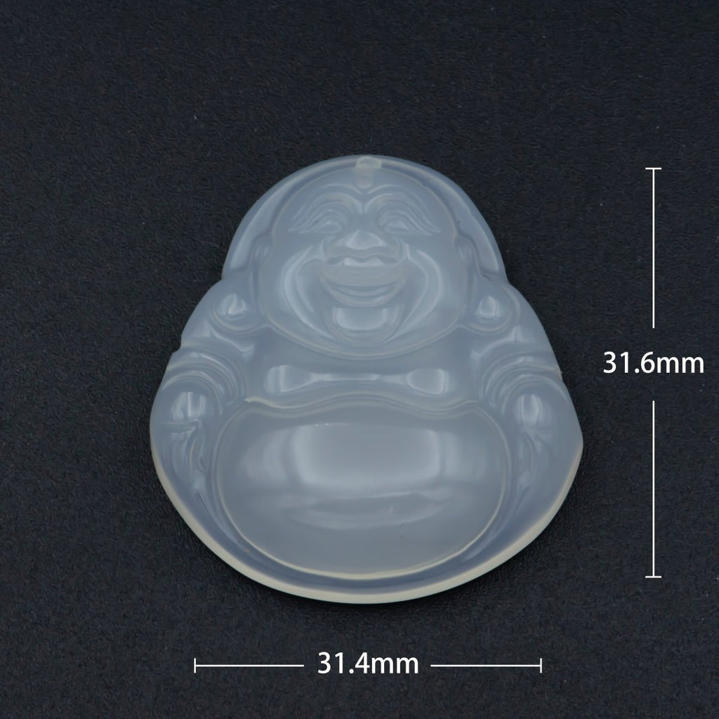 Genuine Happy Buddha Bead White Jade beads O-257 - DLUXCA